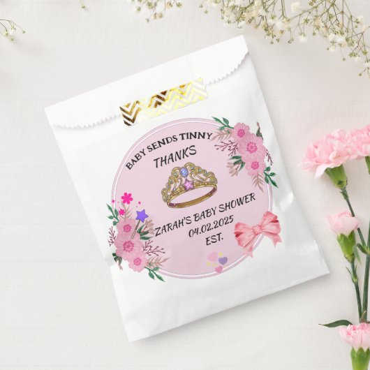ROZE BLOEM BABY SHOWER VOORKEUR Tassen Bedankzakje (Gezegeld)