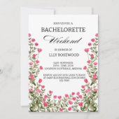 Roze Bloem Bachelorette Feest & Reisprogramma Kaart (Voorkant)