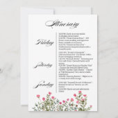 Roze Bloem Bachelorette Feest & Reisprogramma Kaart (Achterkant)