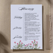 Roze Bloem Bachelorette Feest & Reisprogramma Kaart