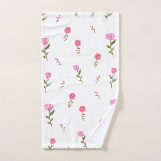 roze bloem bad handdoek (Handdoek)