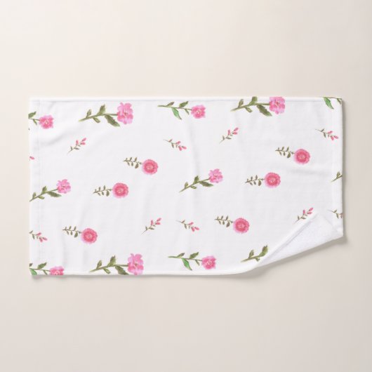 roze bloem bad handdoek (Handdoek)