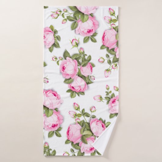   Roze Bloem   Badhanddoek (Badhanddoek)
