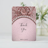 Roze Bloem Bedankkaart (Staand voorkant)
