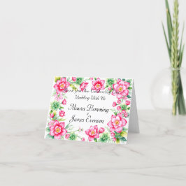 Roze Bloem Bedankkaart