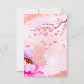 roze bloem bedankkaart (Achterkant)