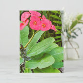 Roze bloem bedankkaart (Staand voorkant)