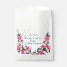 Roze bloem bedankzakje