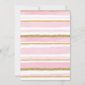 Roze bloem beren baby shower uitnodiging (Achterkant)