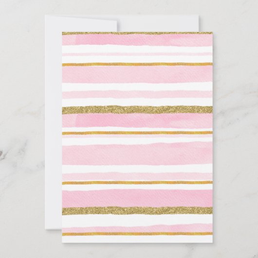 Roze bloem beren baby shower uitnodiging (Achterkant)