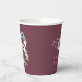 Roze bloem Big 18th Birthday Girl Foto Collage Papieren Bekers (Links)