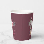 Roze bloem Big 18th Birthday Girl Foto Collage Papieren Bekers (Rechts)