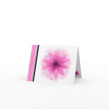 Roze bloem blanco notitiekaart