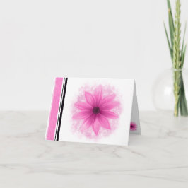 Roze bloem blanco notitiekaart