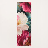 Roze bloem bloeit en bladeren yogamat (Achterkant)