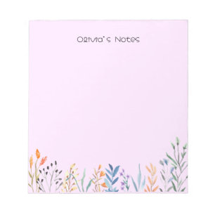 Roze Bloem Bloem gradiënt Gepersonaliseerde naam Notitieblok