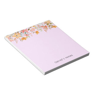Roze Bloem Bloem gradiënt Gepersonaliseerde naam Notitieblok