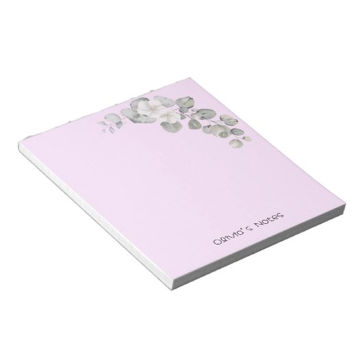 Roze Bloem Bloem gradiënt Gepersonaliseerde naam Notitieblok (Schuin)