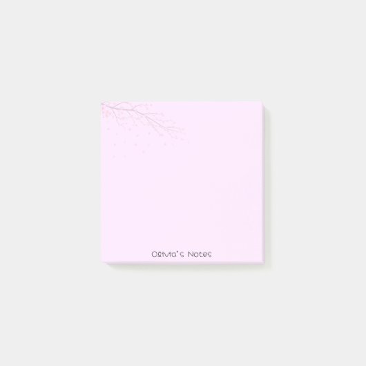 Roze Bloem Bloem gradiënt Gepersonaliseerde naam Post-it® Notes (Voorkant)