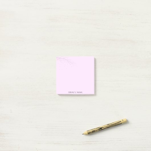 Roze Bloem Bloem gradiënt Gepersonaliseerde naam Post-it® Notes (Op bureau)