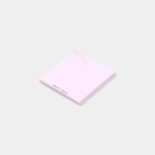 Roze Bloem Bloem gradiënt Gepersonaliseerde naam Post-it® Notes (Schuin)