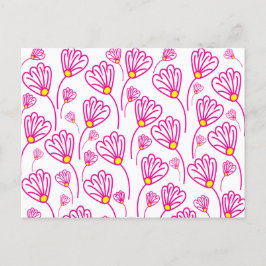 Roze Bloem Bloemen Briefkaart