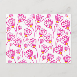 Roze Bloem Bloemen Briefkaart