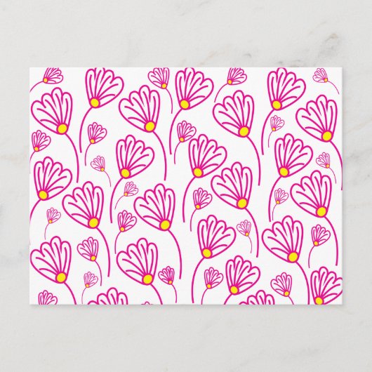 Roze Bloem Bloemen Briefkaart (Voorkant)