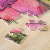 Roze Bloem Bloemen Waterverf Artistiek Legpuzzel (Zijkant)