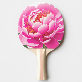 Roze Bloem Bloemschildering in Waterverf Tafeltennisbatje
