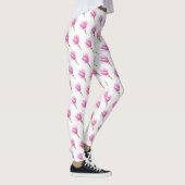 Roze bloem bloesem tekening leggings (Rechts)