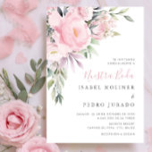 Roze Bloem Boeket Nuestra Boda Spaanse Bruiloft Kaart