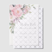 Roze Bloem Boeket Nuestra Boda Spaanse Bruiloft Vellum Uitnodigingen (Offset (Uitnodiging))