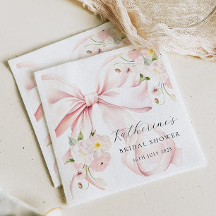 Roze Bloem Boog Bruidsfeest Papieren Servet