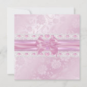 Roze Bloem & Boog Sweet 16 Uitnodigen Kaart (Voorkant)