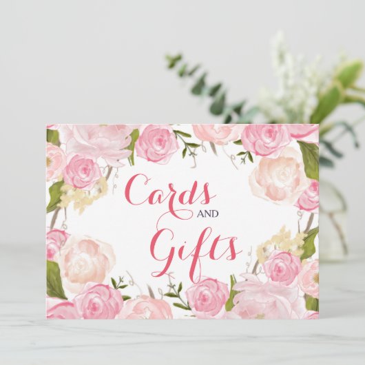 Roze bloem Bord (Staand voorkant)