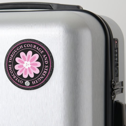 Roze Bloem Borstkanker Bewustzijnsontwerp Magneet (Insitu (bagage))