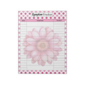 Roze Bloem Borstkanker Symptoom Tracker Notitieblok (Linkerzijde)