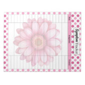 Roze Bloem Borstkanker Symptoom Tracker Notitieblok (Voorkant)