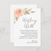 Roze bloem. Botanisch die een moderne bruiloft wen Informatiekaartje (Voorkant / Achterkant)