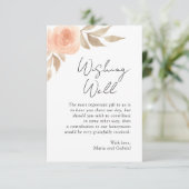 Roze bloem. Botanisch die een moderne bruiloft wen Informatiekaartje (Staand voorkant)