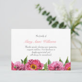  roze bloem botanische begrafenis bedankt (Staand voorkant)