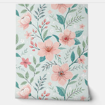 Roze Bloem Botanische Behang