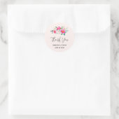  roze bloem Bouquet bedankt Ronde Sticker (Tas)