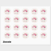  roze bloem Bouquet bedankt Ronde Sticker (Vel)