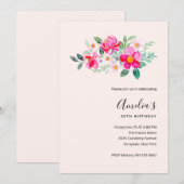  roze bloem Bouquet Birthday Kaart (Voorkant / Achterkant)