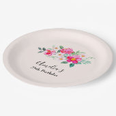  roze bloem Bouquet Birthday Papieren Bordje (Gekanteld)