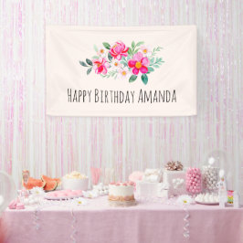  roze bloem Bouquet Birthday Spandoek