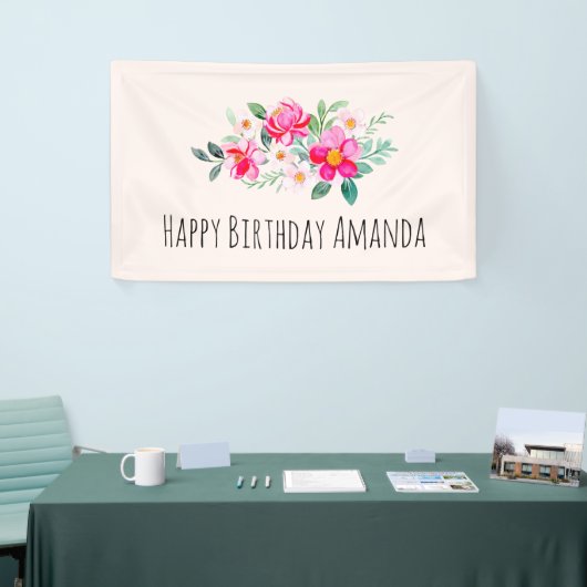  roze bloem Bouquet Birthday Spandoek (Beurs)