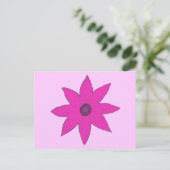 roze bloem briefkaart (Staand voorkant)
